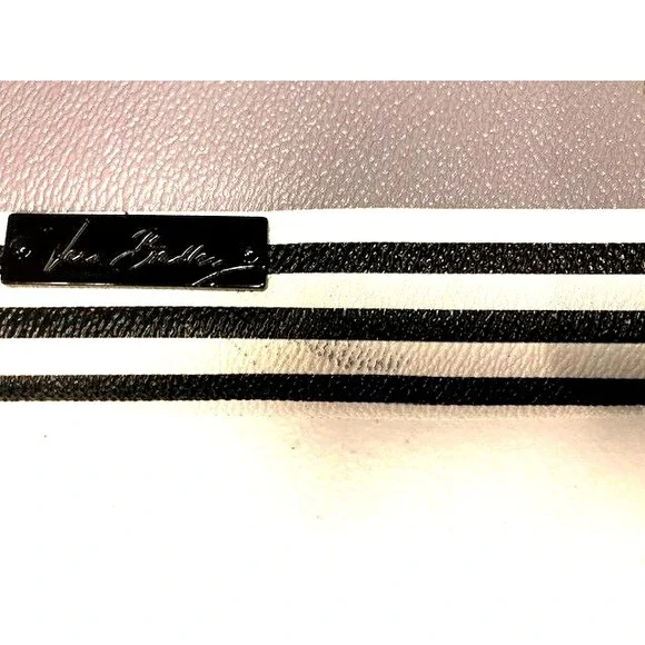 Vera Bradley zip around wristlet‎ midnight stripe wristlet Wallet Black Grey - Picture 3 of 6